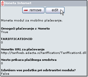Slika 3: Sprememba nastavitev